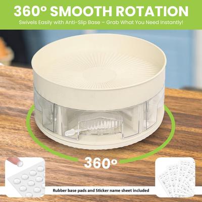 Multifunctional Large-Capacity Rotating Spice Rack with Seasoning Jars