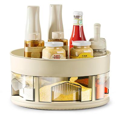Multifunctional Large-Capacity Rotating Spice Rack with Seasoning Jars
