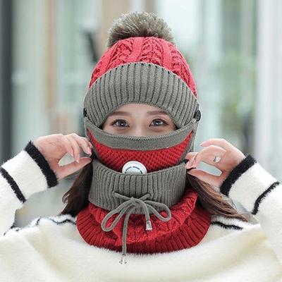 Beanie Cap Warm Face Cover Neck Scarf / Neck Warmer Outdoor Set