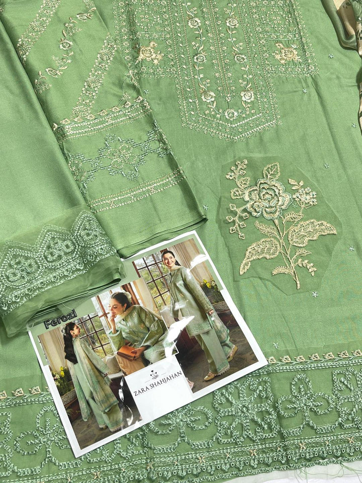 3 Pcs Women's Unstitched Embroidered Suit