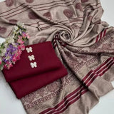 3 Pcs Women's Unstitched Plain Suit