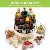 Multifunctional Large-Capacity Rotating Spice Rack with Seasoning Jars