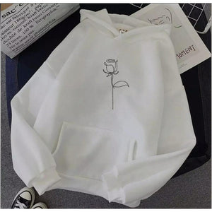 1 Pc Women's Stitched Fleece Printed Pullover Hoodie