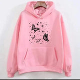 1 Pc Women's Stitched Fleece Printed Pullover Hoodie