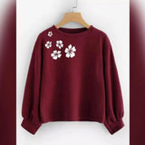 1 Pc Women's Stitched Fleece Printed Sweat Shirt