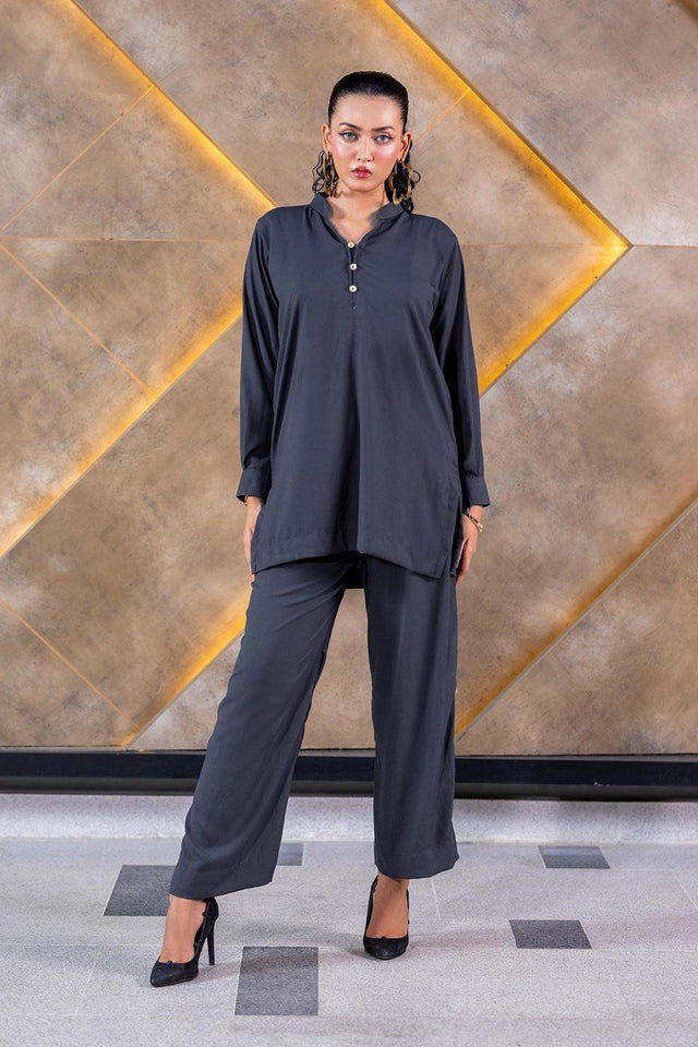 Zinc Grey Co-ord Set for Effortless Style and Comfort EW-000365
