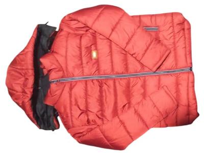 Men's Orange Parachute Puffer Jacket - 1 Pc Hooded Neck