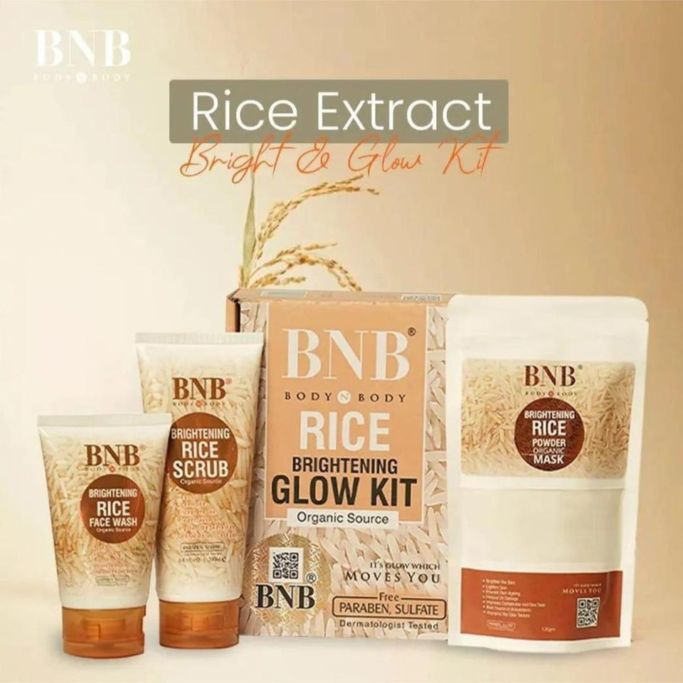 Skin Brightening Rice Facial Kit - Whitening and Exfoliating Set
