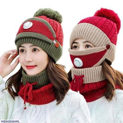 Beanie Cap Warm Face Cover Neck Scarf / Neck Warmer Outdoor Set