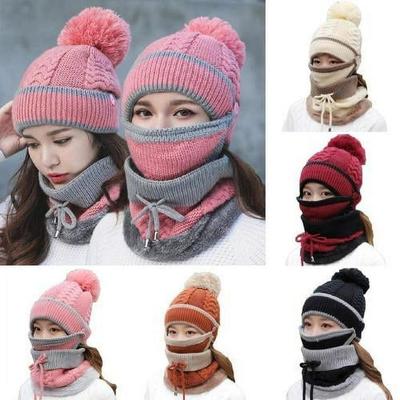 Beanie Cap Warm Face Cover Neck Scarf / Neck Warmer Outdoor Set