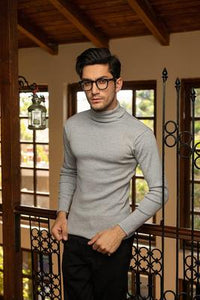 1 Pc Men's Rib Plain Highneck