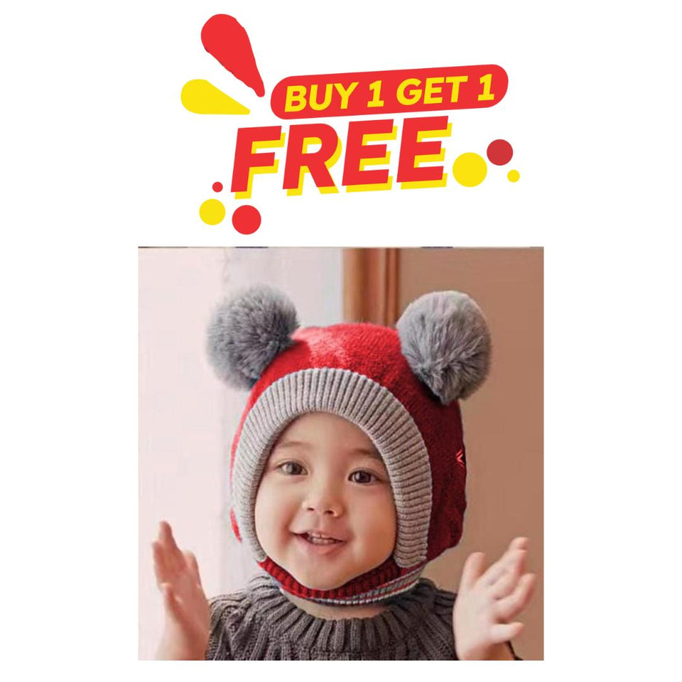 1 Pc Canvas Plain Beanie And Neck Warmer 1