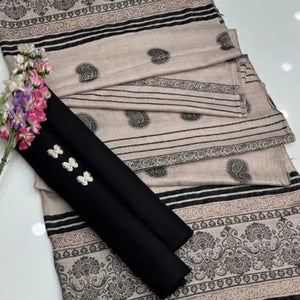 3 Pcs Women's Unstitched Plain Suit