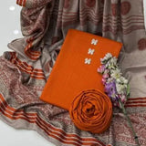 3 Pcs Women's Unstitched Plain Suit