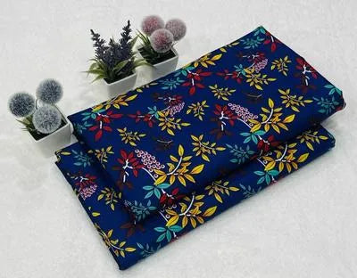 2 Pcs Women's Unstitched Plain Suit